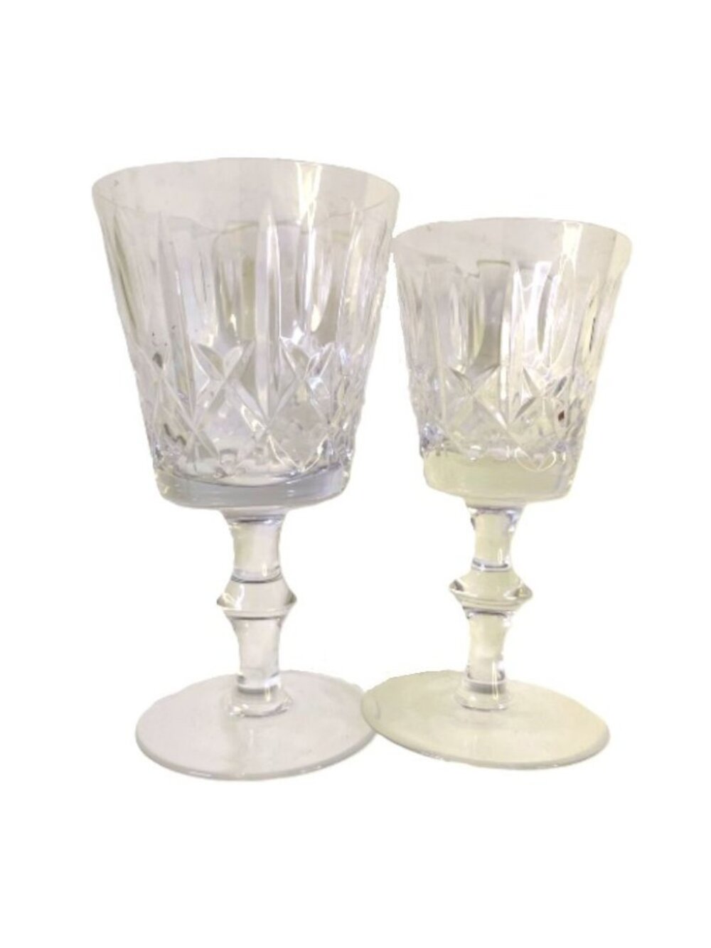 Vintage Edinburgh Crystal Wine and Sherry Glass Pattern ED19 Olive and Cross Cut